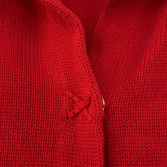 Karen Scott Sport Red Knit Snap Button Cottage core Cardigan, XL - Picture 4 of 7
